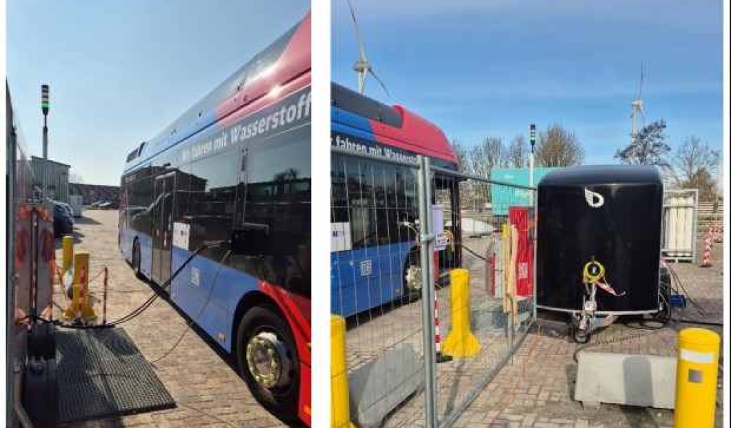Tehnologia hidrogenului în ascensiune - O stație mobilă de realimentare cu hidrogen verde permite desfășurarea imediată a unei flote de autobuze cu hidrogen în nordul Germaniei